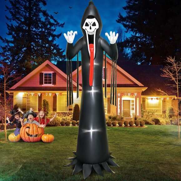 10 FT Halloween Inflatable Grim Reaper Decoration with Led Light Scary Halloween - Picture 6 of 6